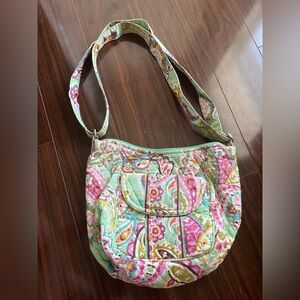 Vera Bradley Clara Tutti Frutti Green Paisley Hobo Shoulder Bag